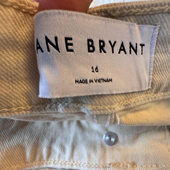 Lane Bryant Jeans Size 16 Tan Signature Fit Mid Rise Wide Leg - Picture 7 of 10